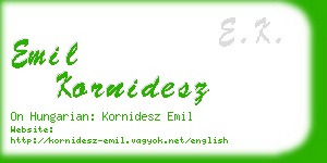 emil kornidesz business card